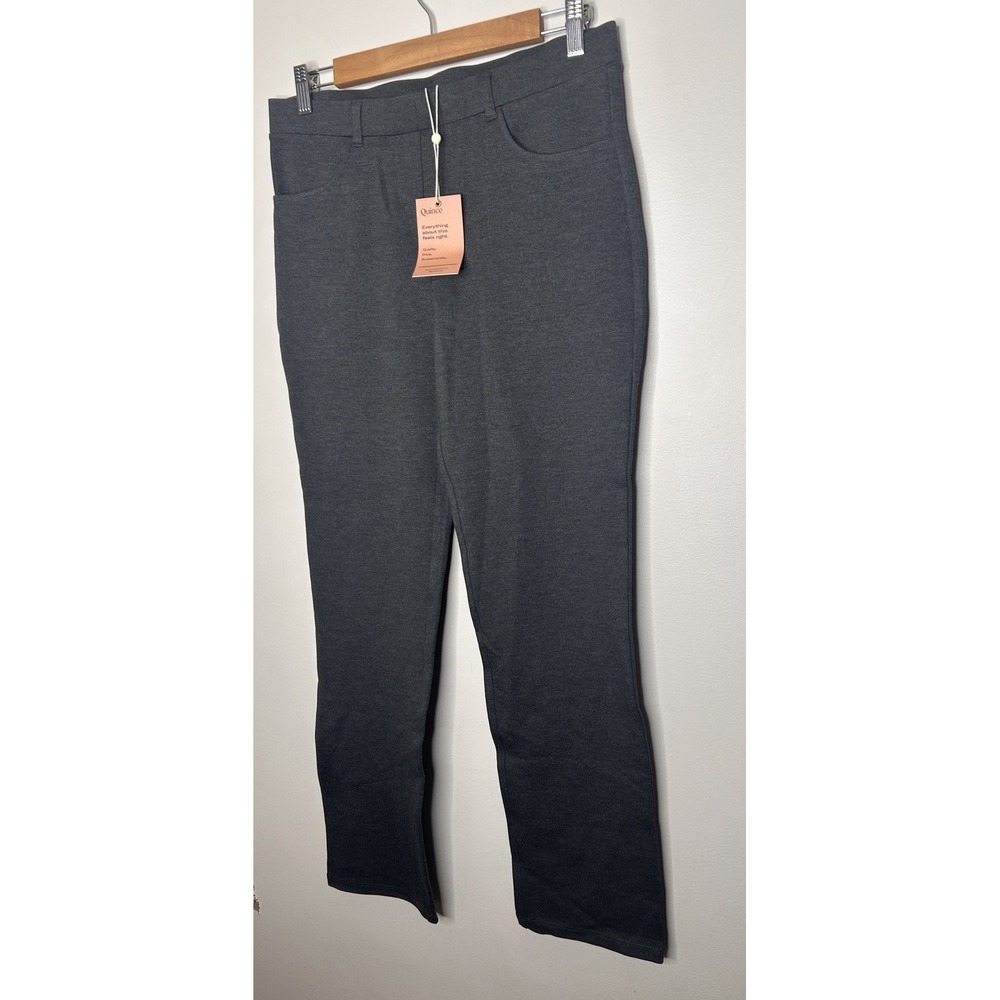 Quince Women's Gray Ponte Pants Classic Tailored Fit Size Medium Petite NWT New - Picture 2 of 10